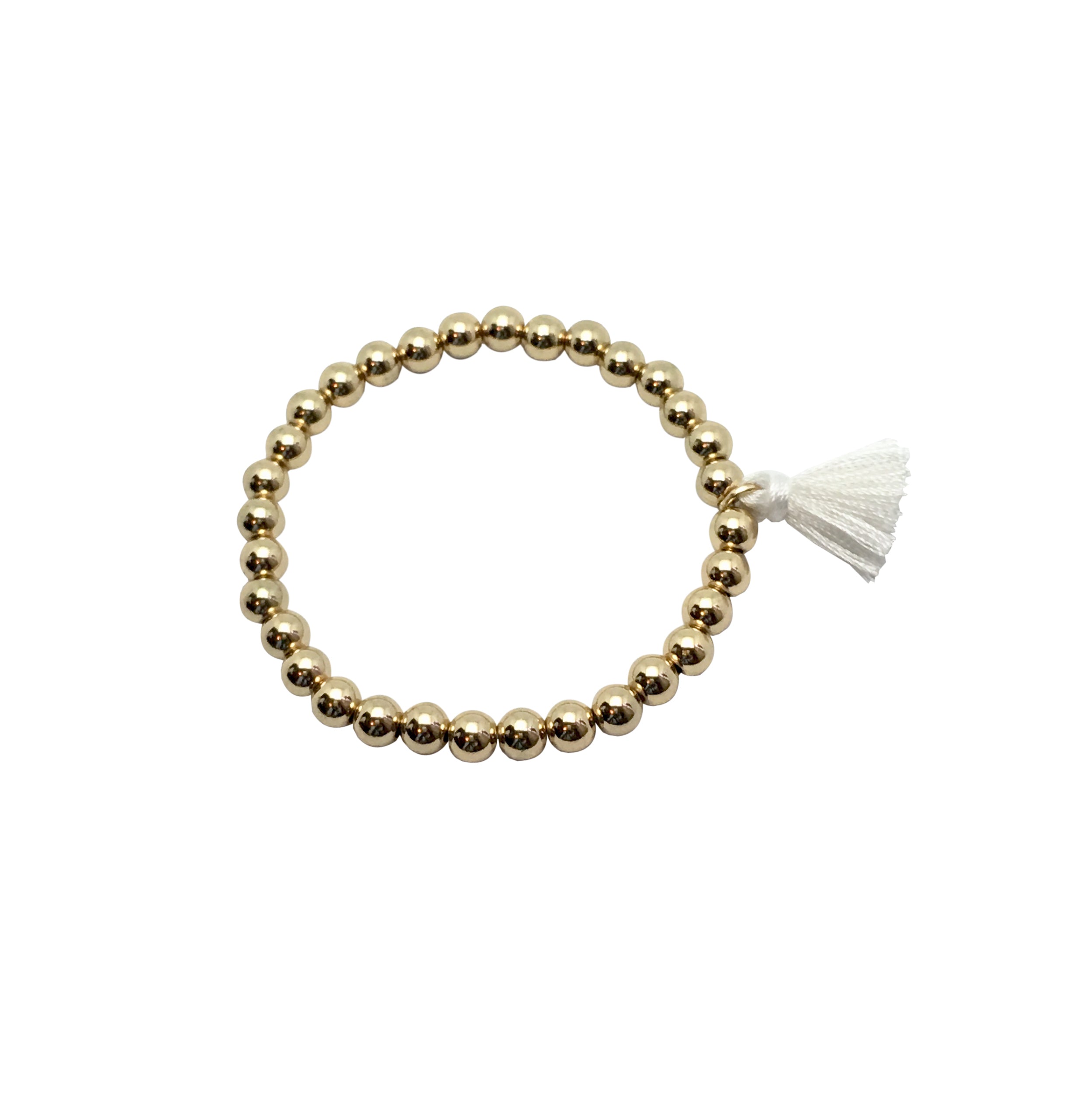 Gem Bead Collection - Gold Bead Tassel Bracelet