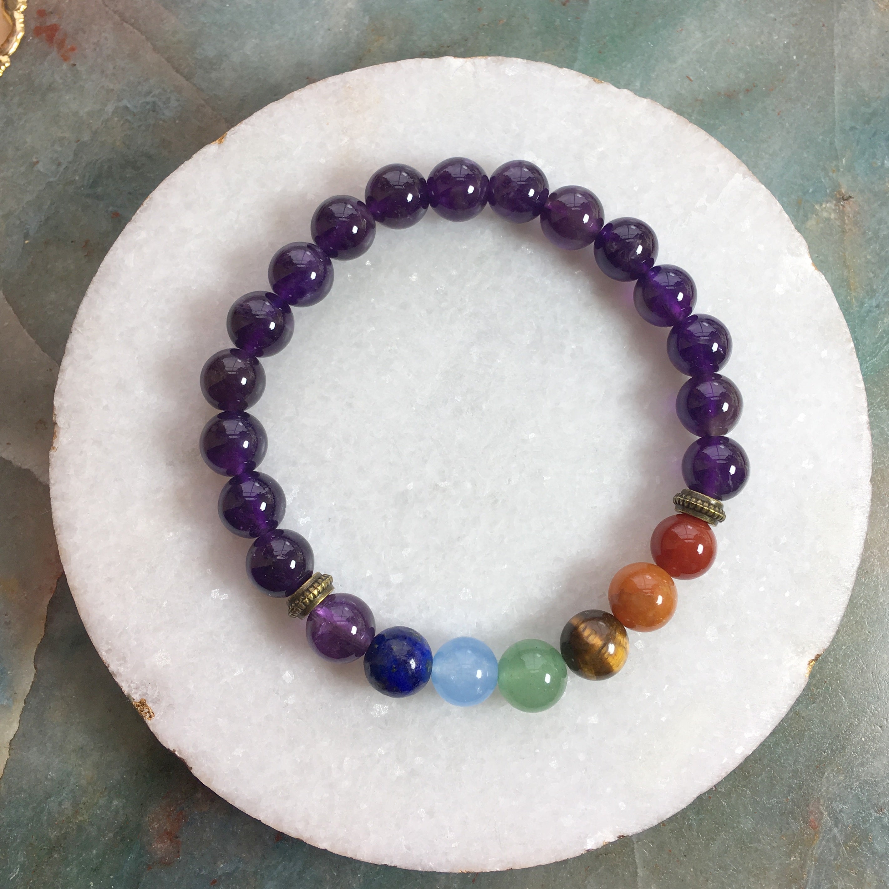 Crystals for anxiety and depression Chakra Amethyst Bracelet