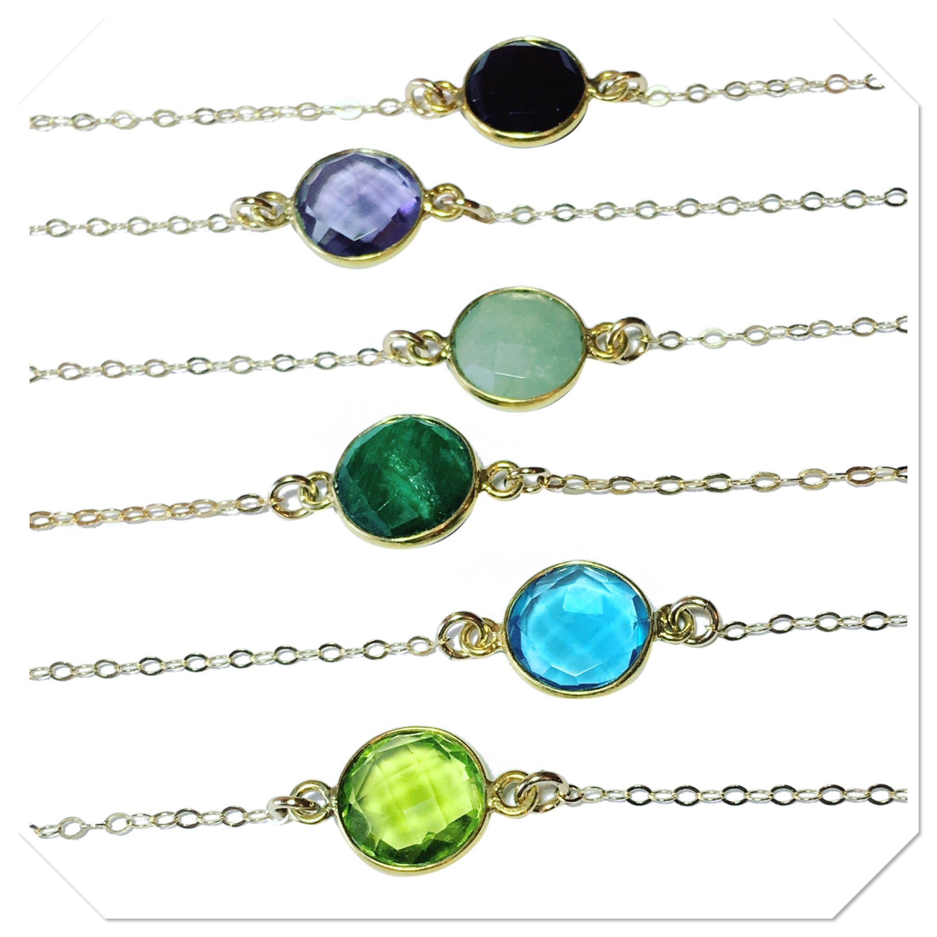 Birthstone Necklace Dainty Gemstone Choker