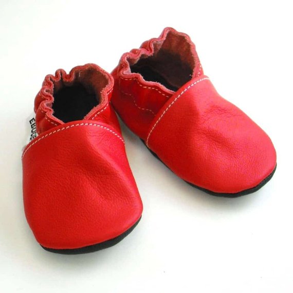 leather baby booties