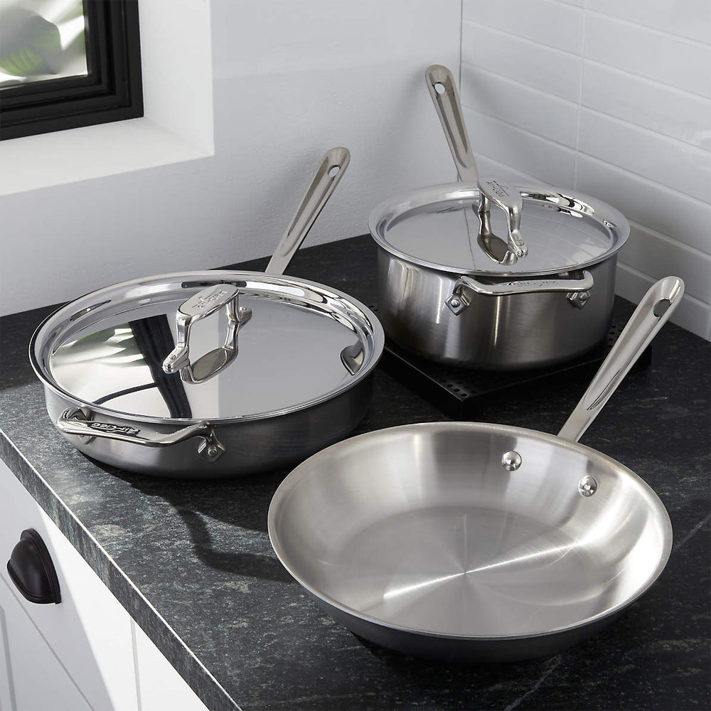 All-Clad d5 Polished 5-ply Stainless-Steel 6-Qt Sauté Pan with Lid