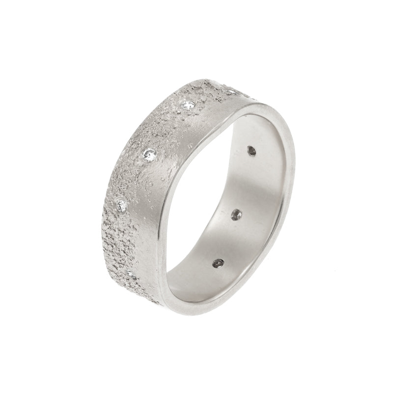 Unique Gold Organic Wedding Ring with Diamonds – Hozoni Designs