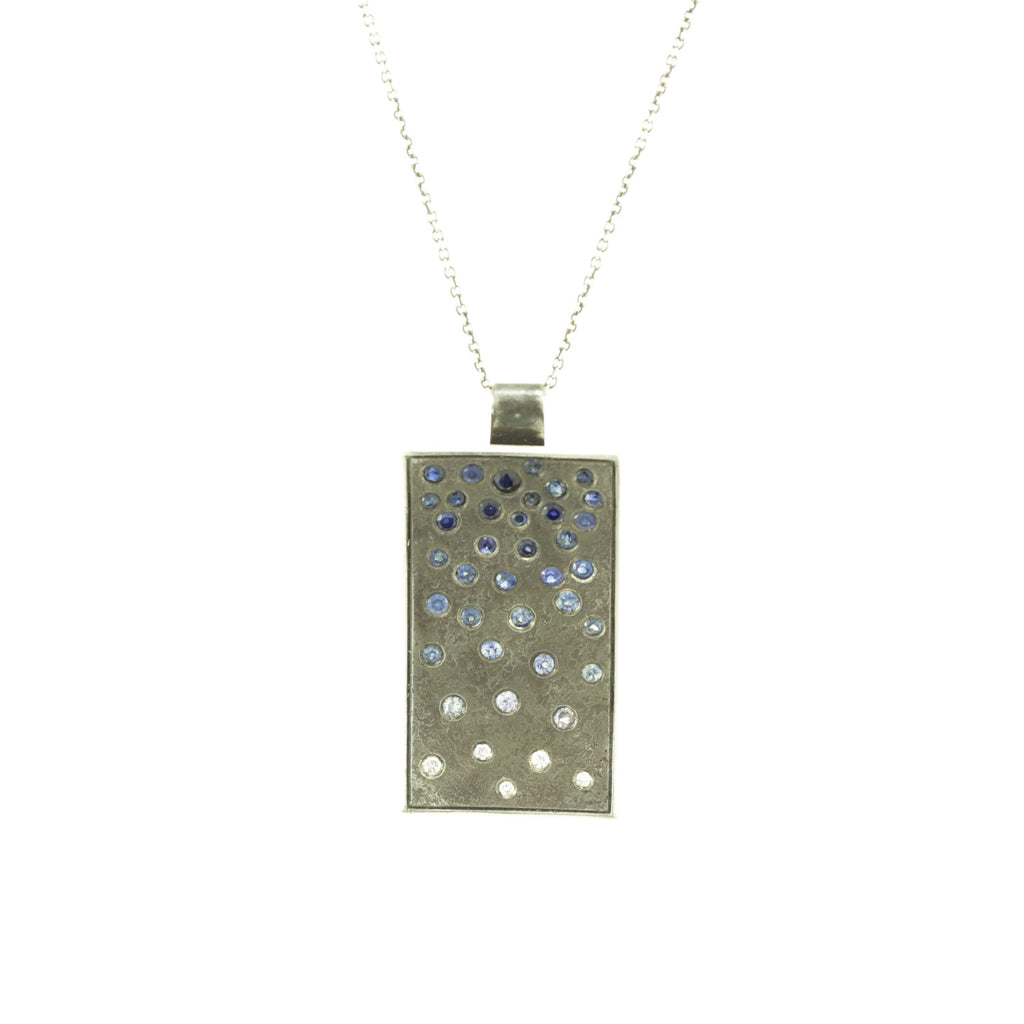 Silver Sapphire & Diamond Ombre Necklace – Hozoni Designs