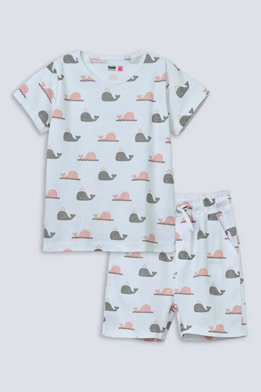 Girls Dolphin Printed Suit