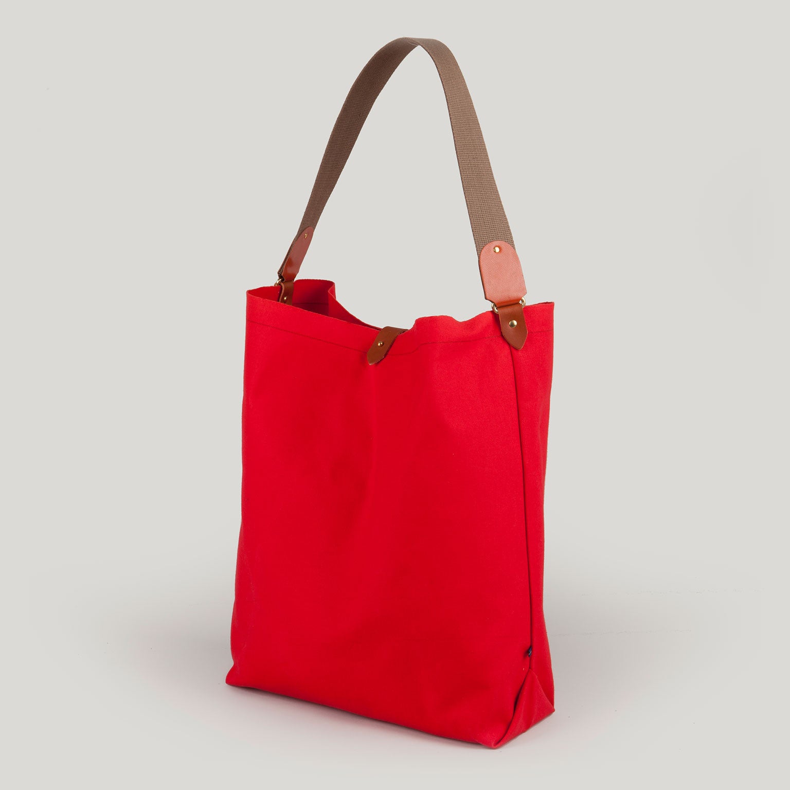 red canvas bag