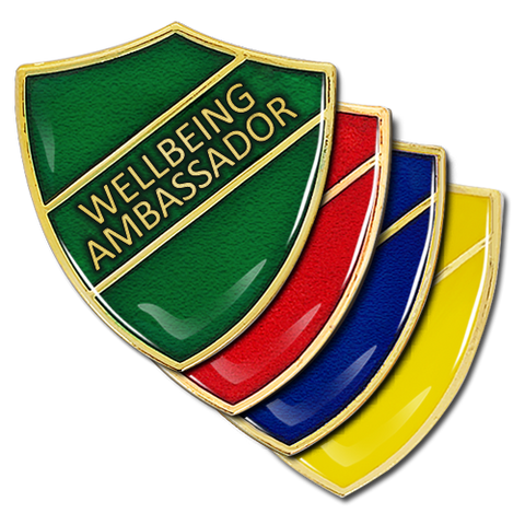 Wellbeing Ambassador Shield Badge by School Badges UK