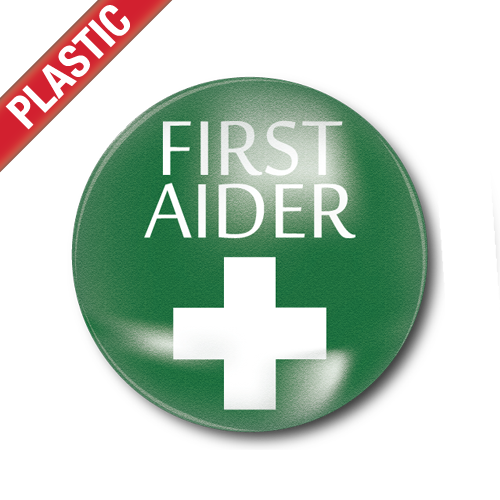 First Aider Small Plastic Button Badge | School Badges UK | Reviews on ...