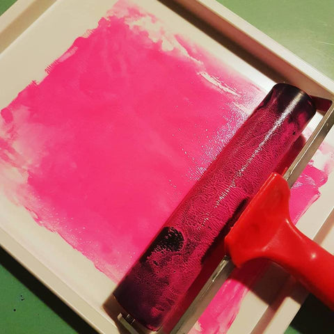 Neon Pink Lino Ink