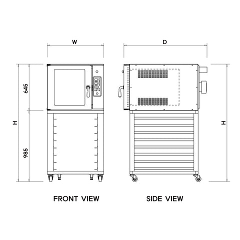 Kích thước lò đối lưu Softmill Convention Oven