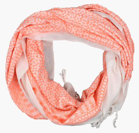 Embroidered Scarf, Neon Coral - Postcards Home