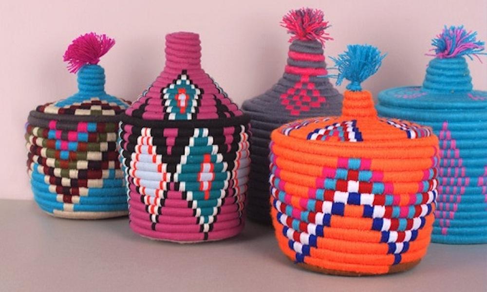 Moroccan Vintage Woven Storage Pots