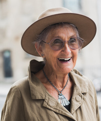 Portrait Shot of Diana Porter wearing Sibyl Pendants Bristol