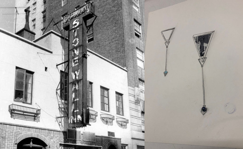 Stonewall inn and the stonewall pearl earrings by Carlotta Mercado for Diana Porter Jewellery