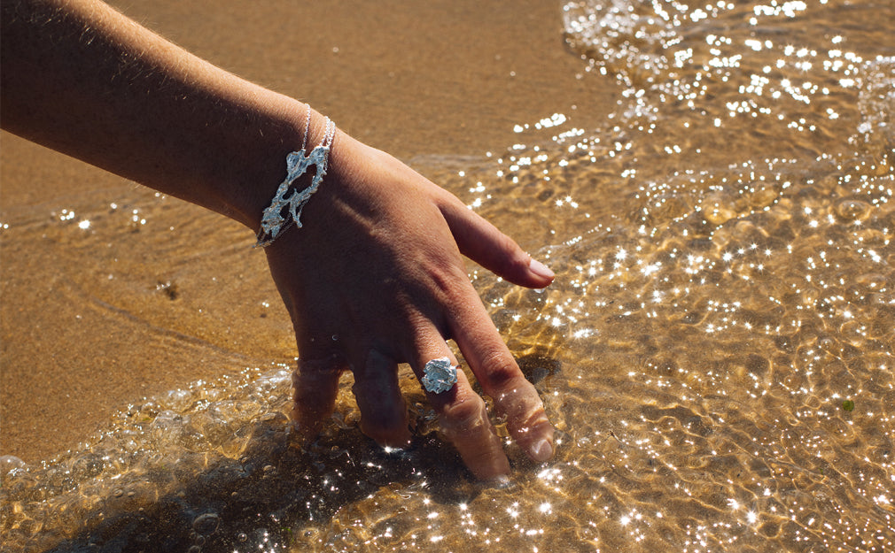 Liz Crow silver chain bracelet and ring