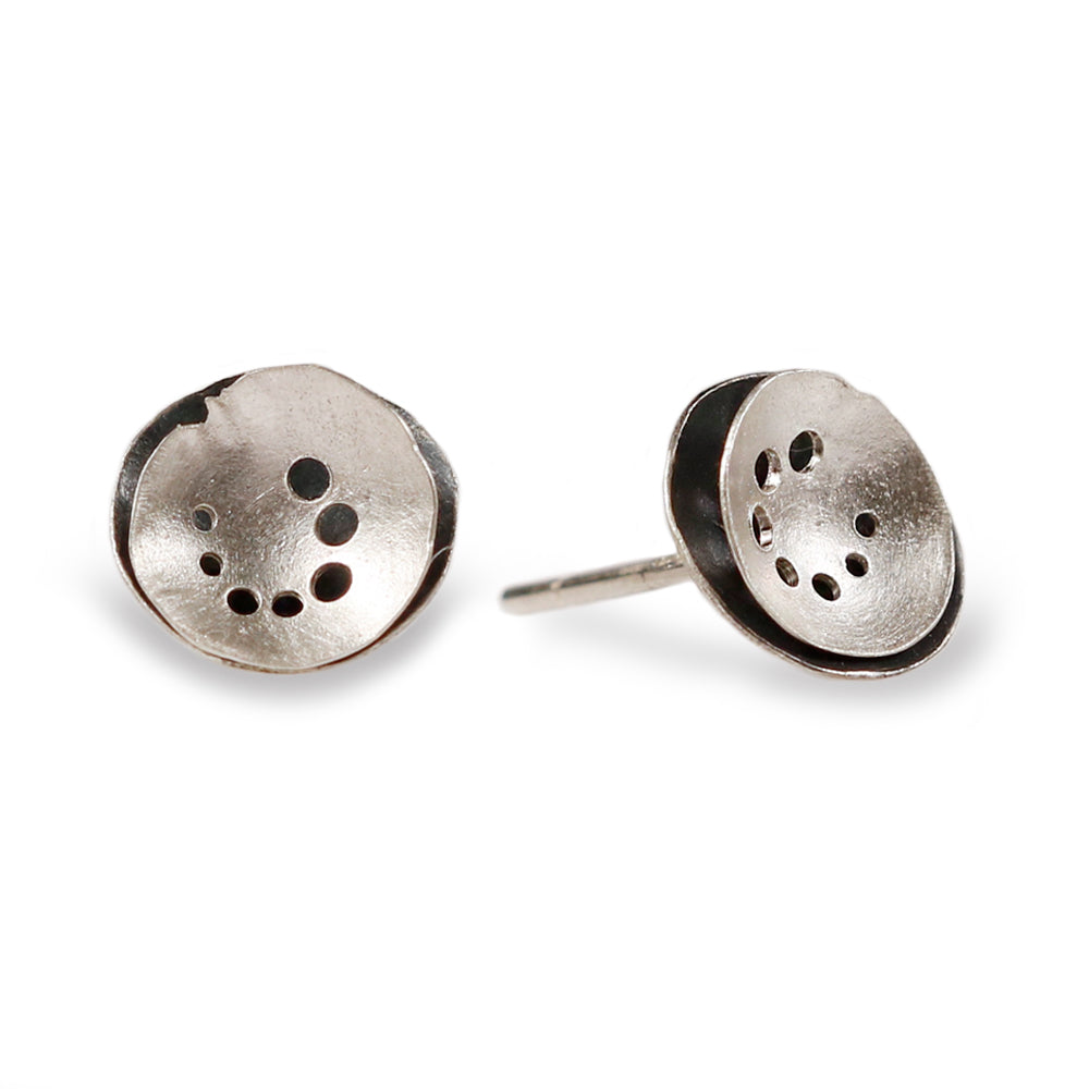 Silver Button Stud Earrings  Claires US