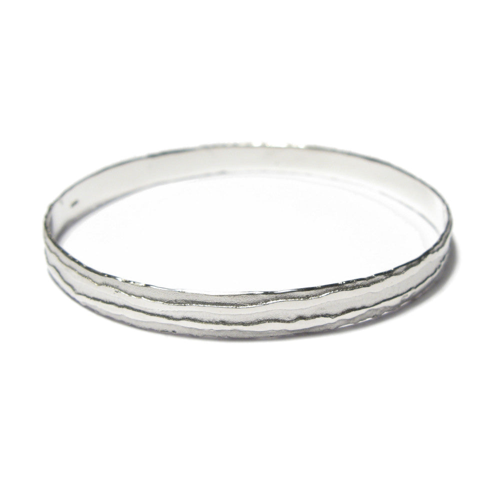 Diana Porter silver strata etched bangle