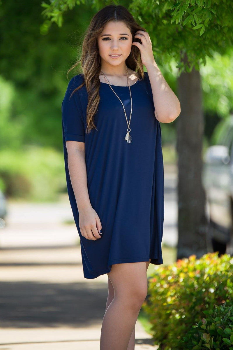 Short Sleeve Piko Tunic - Navy – Piko Clothing