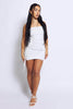 White Double Ruched Front Tie Cami Dress
