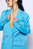 Bright Blue Oversize Buttoned Blazer