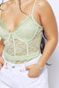 Lime Green Lace Frill Cami Bodysuiit