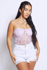 Lilac Lace Binding Bandeau Bodysuit