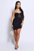 Black Mesh Ruched Cami Bodycon Dress