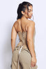 Beige Faux leather Lace Up Corset Top