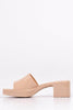 Nude Patent Open Toe Mules