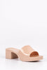 Nude Patent Open Toe Mules