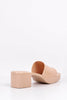 Nude Patent Open Toe Mules