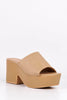 Nude Pu Open Toe Platform Heels