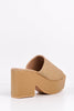 Nude Pu Open Toe Platform Heels