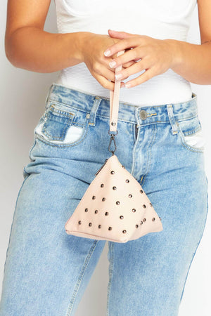 Pink Pu Studded Purse