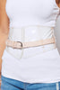 Perspex & Pink Lace Up Corset Belt