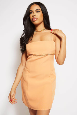 Coral Mini Chain Detail Dress