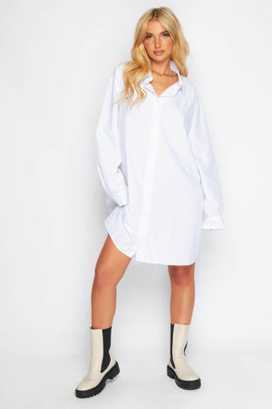 Plus+ White Oversize Shirt Dress