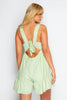 Lime Plunge Tie Back Cami Playsuit