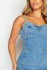 Acid Wash Cupped Bodycon Mini Denim Dress