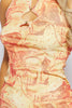 Orange Tie Dye Sleeveless Bodycon Dress with Diamante Cut Out