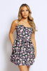 Black Rose Printed Cami Ruffle Tier Dress