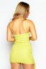 Lime Green Cami Double Ruched Mini Dress