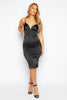 Black Silk Corset V Neck Cami Dress