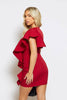 Red Frill Shoulder Mini Dress