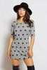 Grey Jersey Cut Out T-Shirt Dress with Blue Hearts