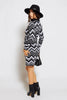 Black Abstract Knitted Jumper Dress