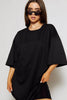 Tall Black Cotton Oversize T-Shirt Dress