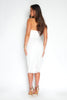 White Beaded Halterneck Lace Midi Dress
