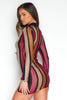 Multicolour Metallic Stripe Knit Dress