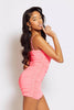 Neon Pink Sheer Ruched Midi Cami Dress