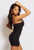 Black Ruched Sheer Cami Dress